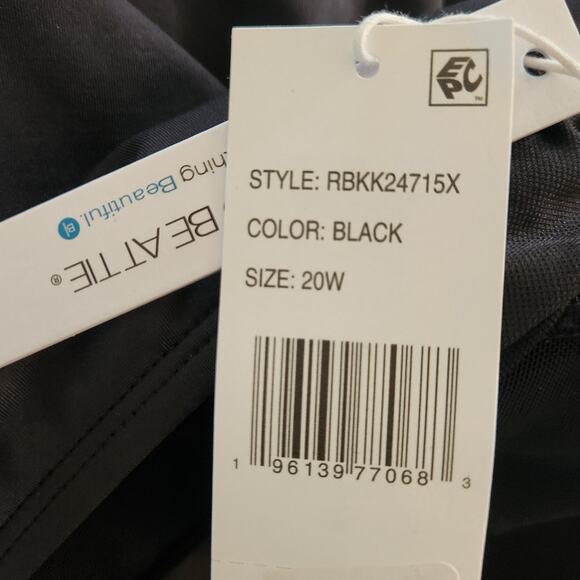 NWT Bleu Rod Beattie Black One Piece Womens Swimsuit Resort Vacation 20W - Picture 7 of 7